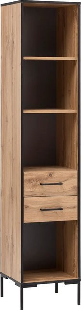 PROREGAL Hochschrank Panda in Eiche mit 4 Fächern und 2 Schubladen, H x B x T: 195 x 40 x 40 cm - Bild 1