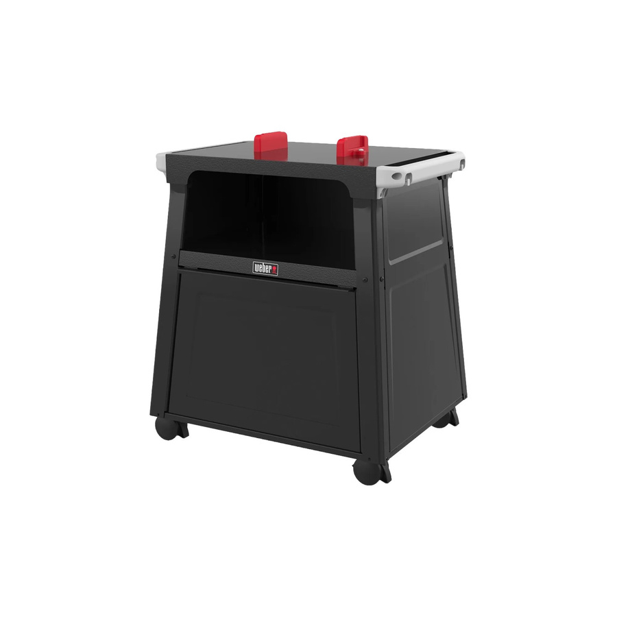 Weber Premium-Stand für Lumin Elektrogrill in Schwarz mit Schrank, offenem Regal und feststellbaren Lenkrollen - Bild 2