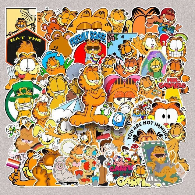 50 Stück Garfield Cartoon Graffiti Aufkleber in Multicolour für DIY Dekoration aus Papier - Bild 1