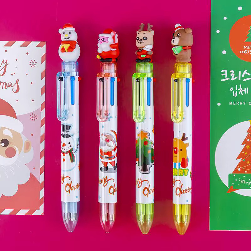Ataozhekou Weihnachtliche Kugelschreiber Set mit Elch, Weihnachtsbaum und Schneemann in Mehrfarbig - Bild 3