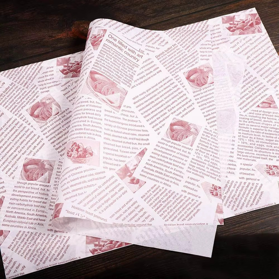 Antihaftbeschichtetes Wachspapier im Zeitungsstil als ölbeständiges Lebensmittelverpackungspapier, Mehrfarbig - Bild 2