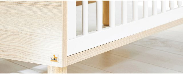 Pinolino Babybett Flow in Weiß mit Drop-Side, B/T: 70 x 140 cm - Bild 1