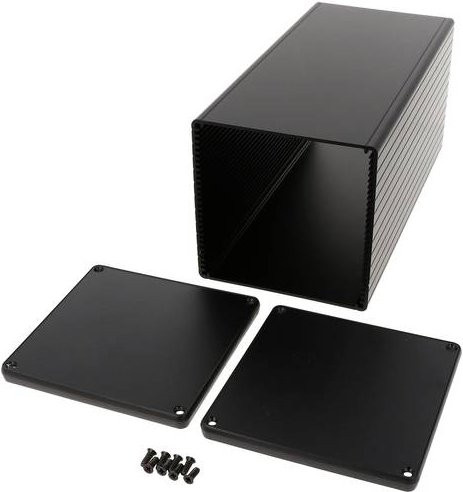 Hammond Electronics Universal-Gehäuse 1455NS2202BK aus extrudiertem Aluminium in Schwarz, B/T/H: 22,0 x 10,3 x 10,3 cm - Bild 1