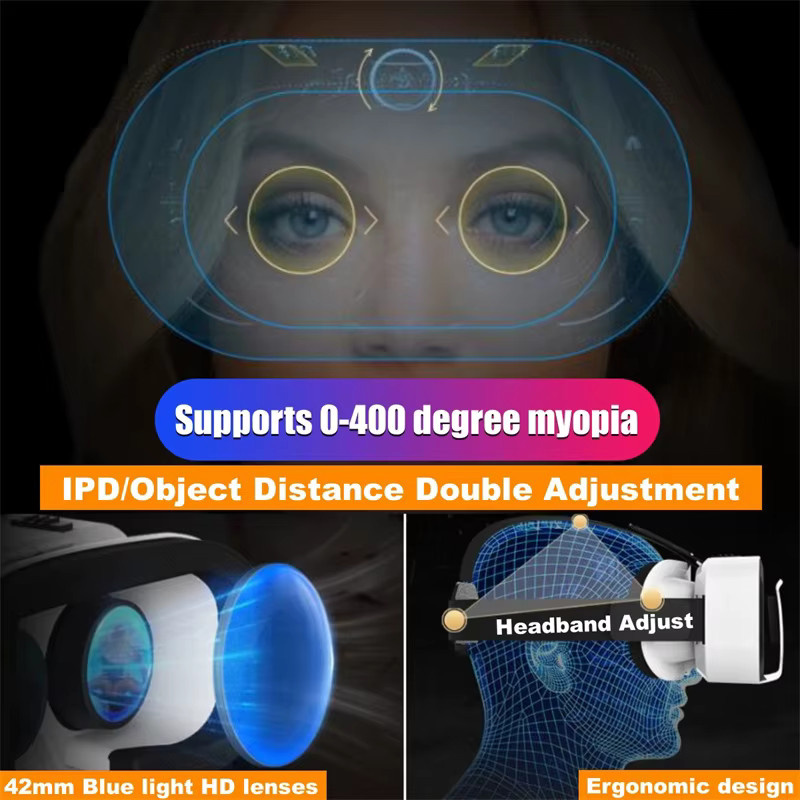 G05 MINI VR-Brille Google Cardboard für 4,5-6 Zoll Smartphones in Weiß mit Joystick-Unterstützung für 3D-Filme und Virtual Reality - Bild 3
