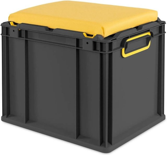 PROREGAL Eurobox Nextgen Seat Box Sitzbox Gelb Schwarz, H x B x T: 36,5 x 30 x 40 cm, 30 Liter - Bild 1
