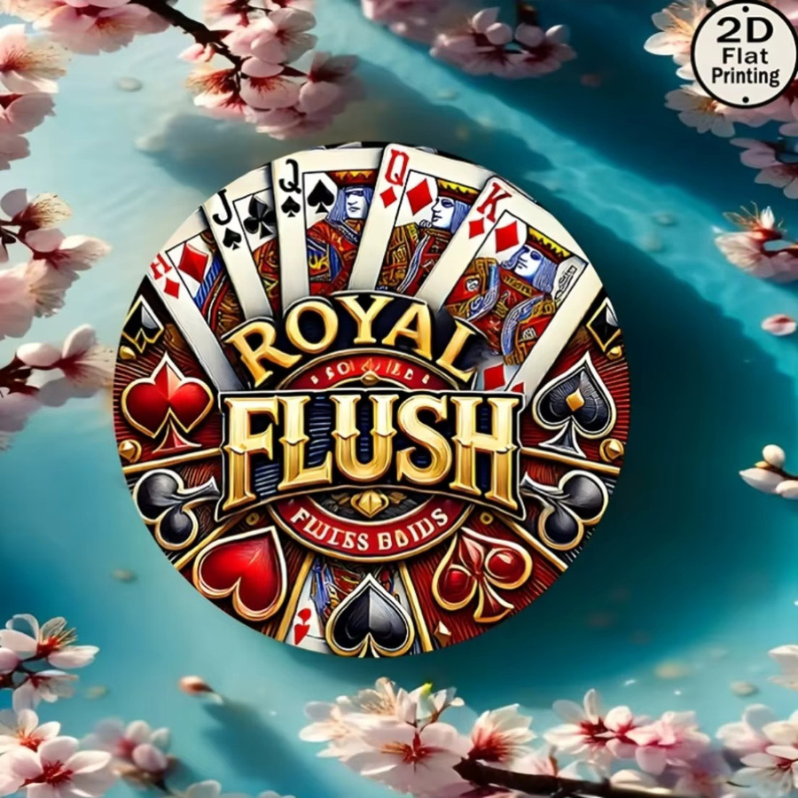 CIFBUY Vintage Poker Metallwandschild, runde Retro-Dekoration in Multicolour, Durchmesser: 8 cm - Bild 5