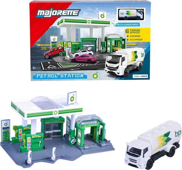 MAJORETTE BP Petrol Station Tankstelle mit 1 Fahrzeug Set - Bild 1