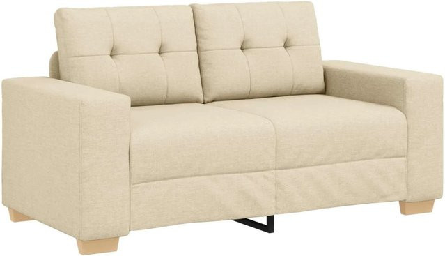 vidaXL Zweisitzer-Sofa in Beige mit Stoffbezug für Wohnzimmer und Home Office - Bild 1
