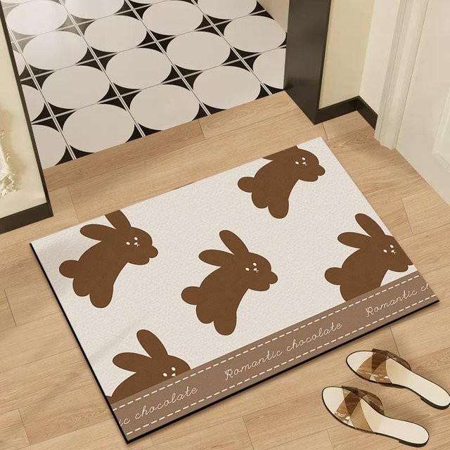 Rutschfeste Badezimmer Matte aus Diatomeenerde, schnelltrocknend und saugfähig, Farbe: Weiß, B/T: 60 x 40 cm - Bild 1
