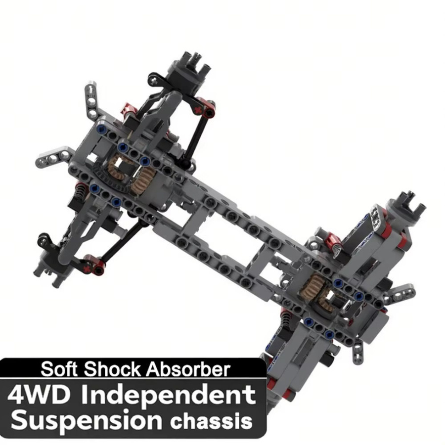 stemedu 4WD Baustein-Chassis-Auto, Fahrzeuge, Grau - Bild 3