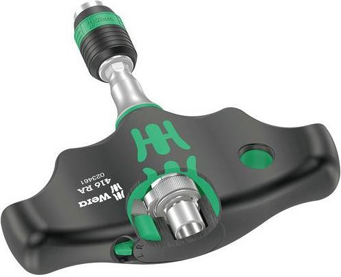 Wera Quergriff-Bits-Handhalter 416 RA mit Ratschenfunktion und Schnellwechselfutter in Schwarz-Grün - Bild 1