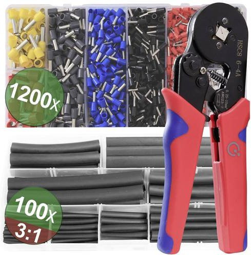 Quadrios 22T009 Crimpzangen-Set für Aderendhülsen von 0,25 bis 10 mm² inklusive Aderendhülsensortiment in Multicolor - Bild 1