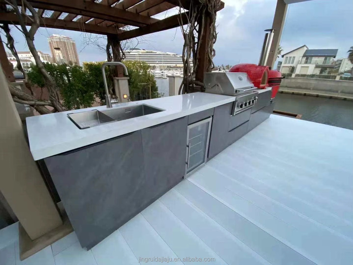 Modularer Outdoor-Schrank aus Edelstahl mit Pizzaofen für deine Außenküche in Orange - Bild 3