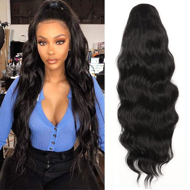 ISIGROSI Clip-on-Pferdeschwanz Haarverlängerung, gewellt, 61 cm, Damen - Bild 1