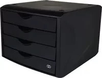 Soennecken Schubladenbox oeco Dokumentenbox A4 Schwarz aus Kunststoff mit Blauer Engel und Oeko-Tex Zertifizierung - Bild 1