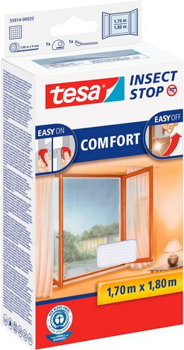 tesa Insect Stop Klett Fliegengitter Premium Fenster weiß B x H: 170 x 180 cm - Bild 1