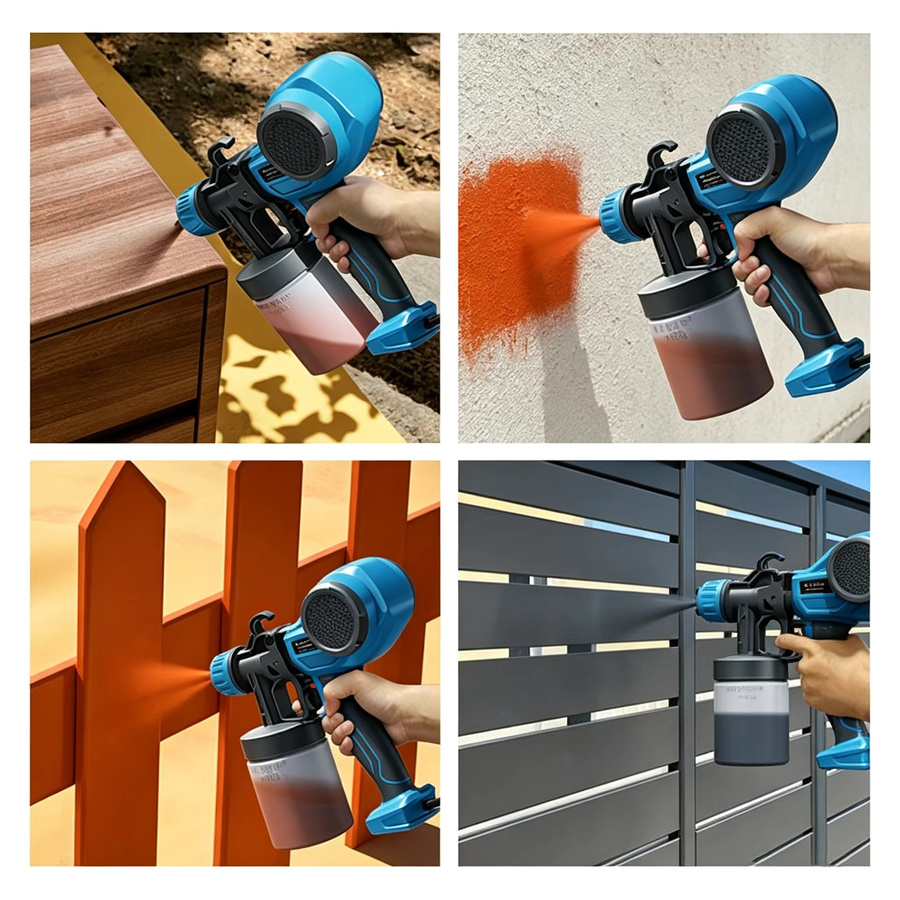 Parrior HVLP Farbsprühgerät in Blau, 500 W elektrisches Farbsprühsystem mit 4 Düsen (1,0/1,5/1,8/2,0 mm) und 3 Sprühmustern, 0,7 kg ultraleicht für Anfänger und Heimwerker - Bild 6