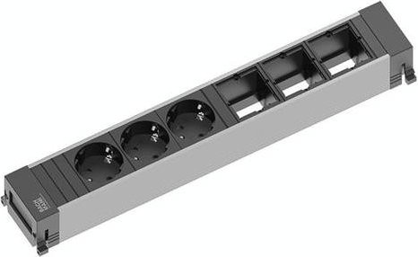 Bachmann POWER FRAME Steckdosenleiste Schwarz mit 3 Typ F Anschlüssen und GST18i3 Eingang - Bild 1