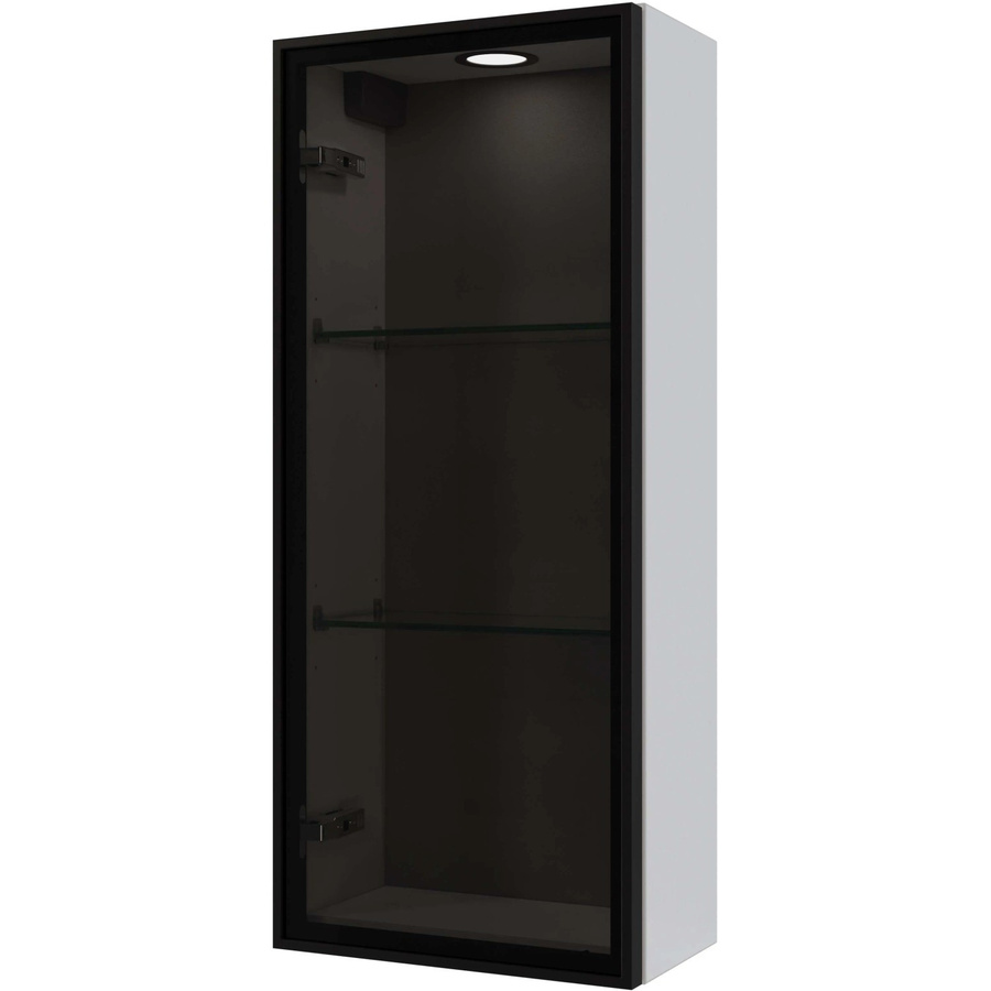Pelipal Vitrinen-Wandschrank Quantum 05 in Weiß Glänzend mit Rauchglas und LED-Beleuchtung, Breite: 30 cm - Bild 2