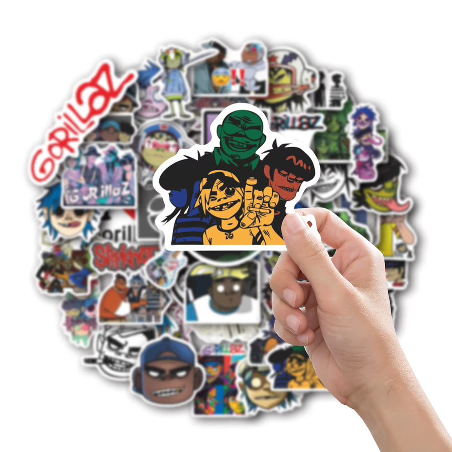 50 Stück Anime Gorillaz Musik Band Cartoon Aufkleber in Multicolour für Laptop, Smartphone und Auto - Bild 2