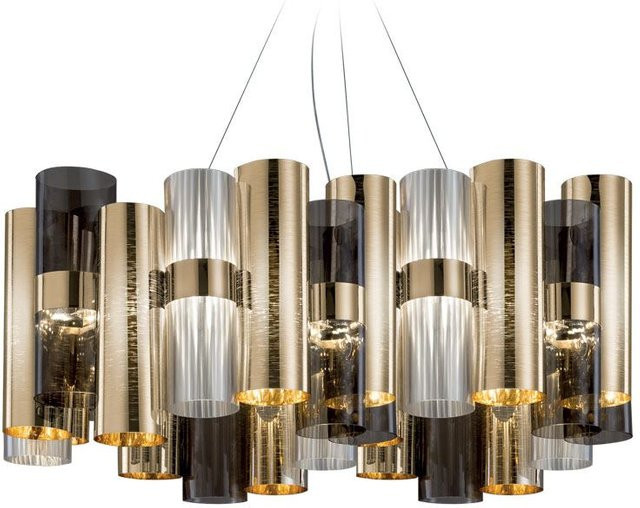 Slamp La Lollo L LED-Pendelleuchte in Gold/Fumè mit integriertem LED-Leuchtmittel (2700K) - Bild 1