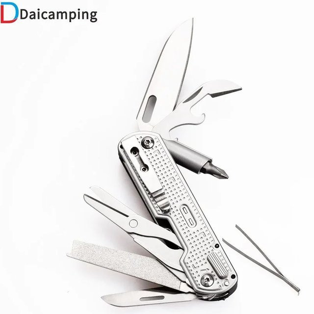 Daicamping DL21 DL15 Multitool Klappmesser Set, silbernes EDC Multifunktionswerkzeug für unterwegs - Bild 1