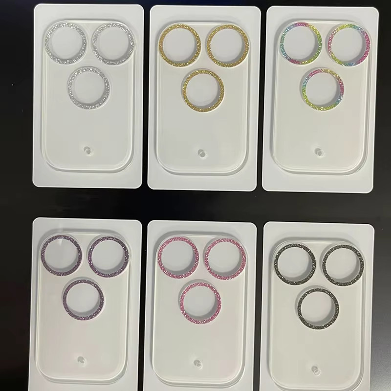 Glitzer Kameraobjektivschutz für iPhone 17 Pro Max und iPhone 17 Air in Pink und Multicolour mit Diamond Design - Bild 2