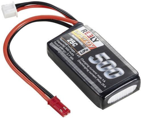Reely LiPo Akku Modellbau-Akkupack 7.4V 500 mAh 2S 25C Softcase in Schwarz - Bild 1