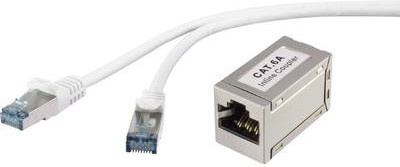 Renkforce RJ45 Netzwerk Verlängerungskabel CAT 6a S/FTP Ethernet LAN, 15 m, Grau - Bild 1