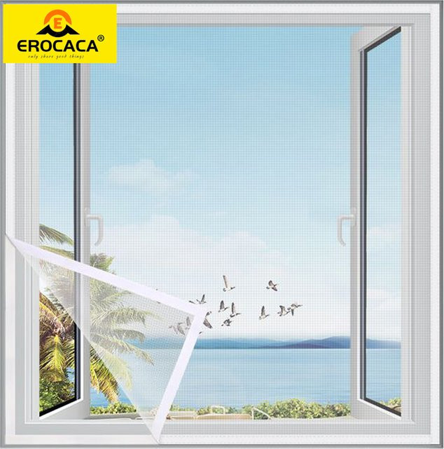 Erocaca Moskito Netz für Fenster in Weiß, unsichtbares Insektenschutzgitter aus Glasfaser als Anti-Mücken-Mesh - Bild 1