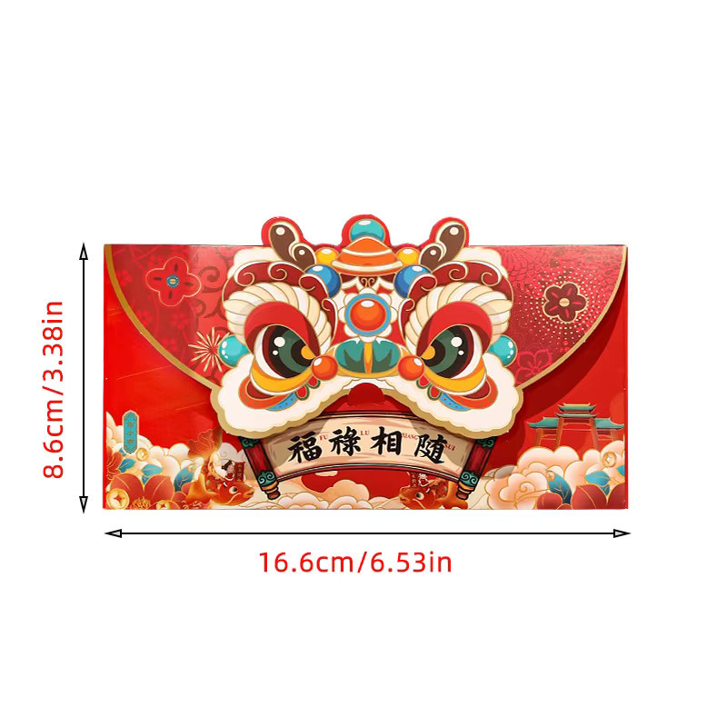 12 Stück rote Umschläge für das chinesische Neujahr aus Papier - Bild 3