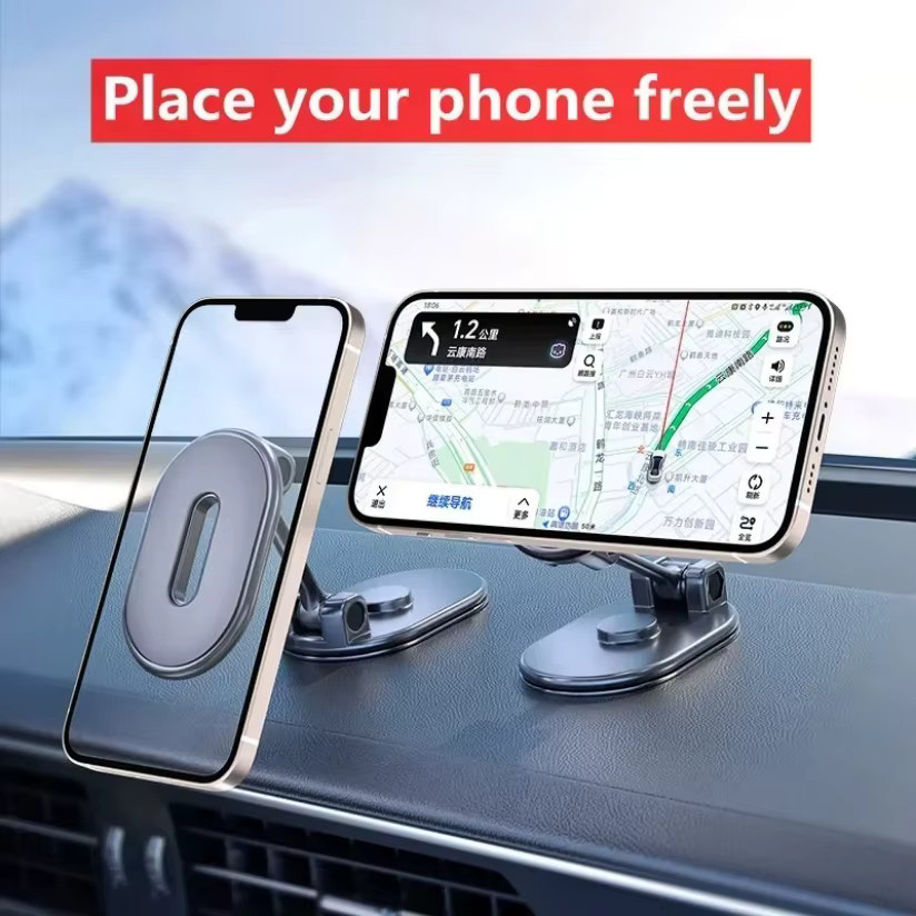 VIKEFON Magnetischer Autotelefonhalter in Schwarz, Faltbare Smartphone-Halterung für iPhone, Samsung, Xiaomi und LG - Bild 6