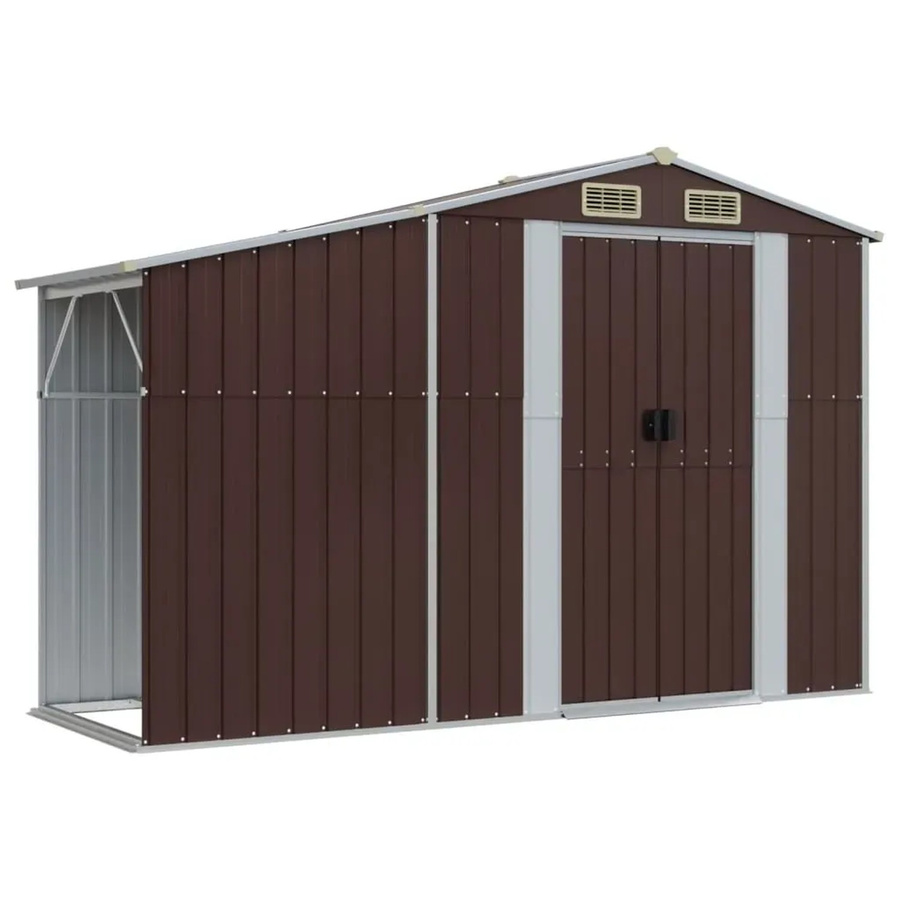 vidaXL Gerätehaus aus verzinktem Stahl in Braun B: 277 cm, T: 93 cm, H: 179 cm - Bild 2