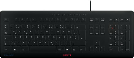 Cherry Stream Membran-Tastatur USB QWERTZ Deutsch Schwarz - Bild 1