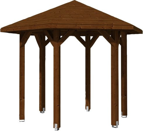 Skan Holz Pavillon Nancy 1 aus Leimholz in Nussbaum Braun B/T/H: 360 x 312 x 292 cm - Bild 3