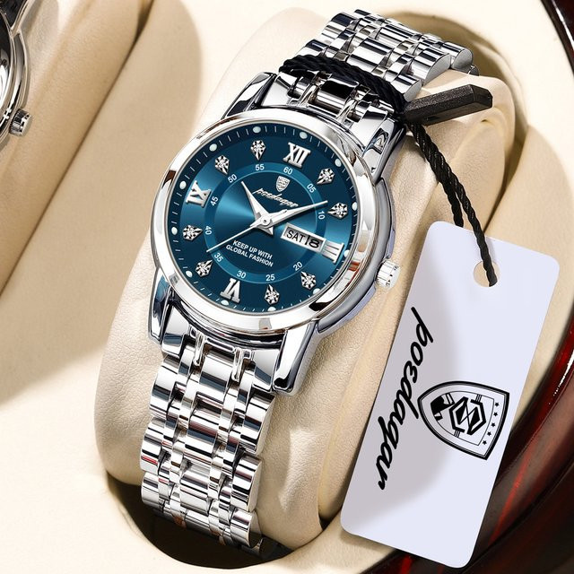POEDAGAR Armbanduhr Edelstahl, Quarz, Damen, Wasserdicht - Bild 1