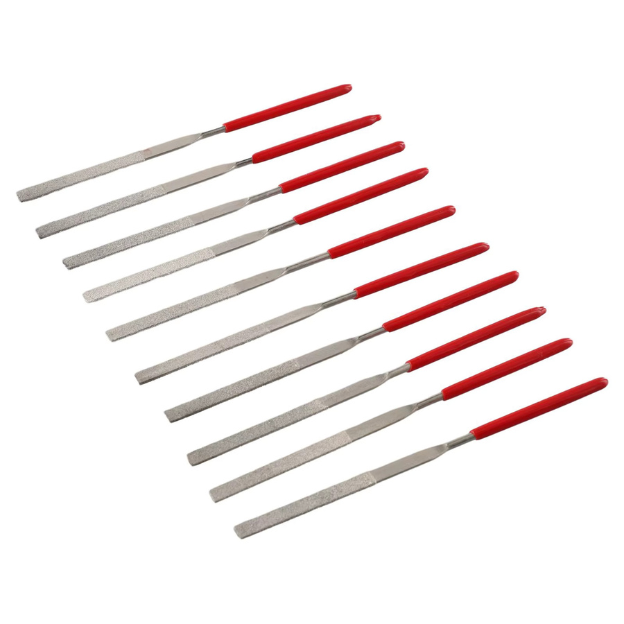 VIBRATITE Mini-Nadelfeilen-Set aus 10 Stück mit Diamantschleifung in Rot und Silber - Bild 2