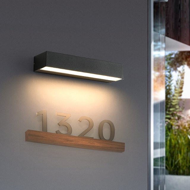 Feiyunlux Wasserdichte Außenwandleuchte aus Aluminium und Glas in Weiß mit IP65 Schutzklasse für Veranda und Treppenbeleuchtung - Bild 1