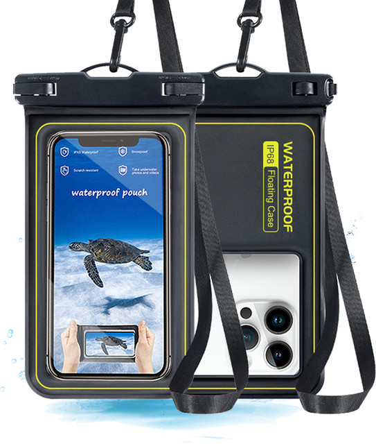 Wasserdichte Handytasche mit Trageschlaufe in Schwarz für Strand, Schwimmen und Wassersport - Bild 1