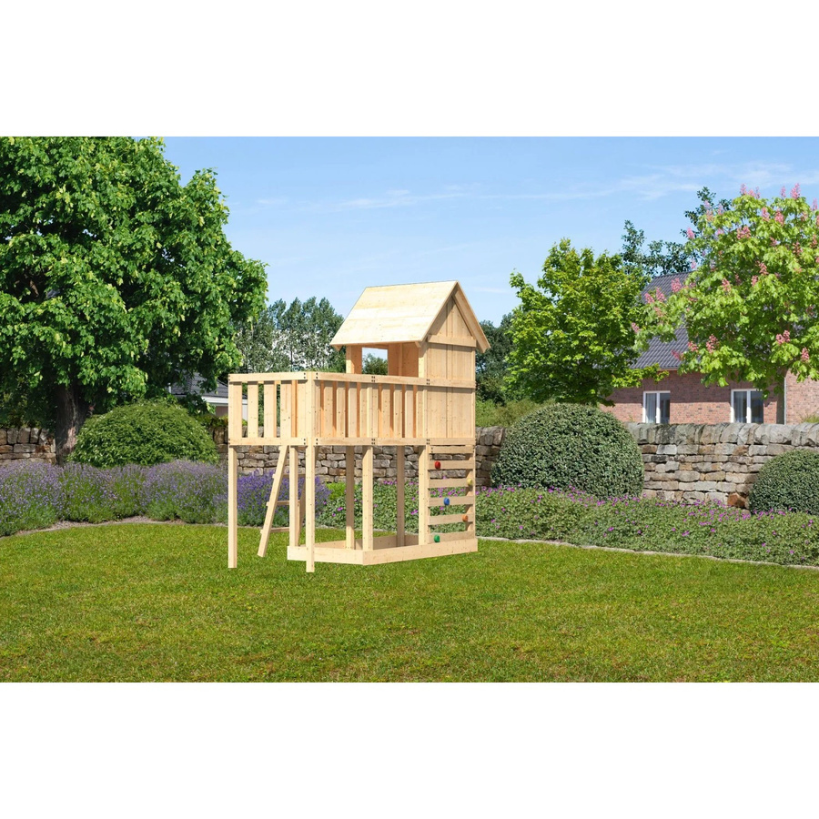 Karibu Stelzenhaus Frieda Anbauplattform mit Kletterwand - Bild 2