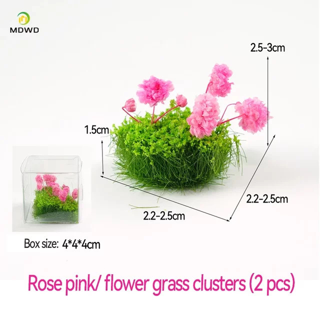 MDWD Künstliche Miniatur Blumen Cluster, Natur, Zubehör, 2-teiliges Set - Bild 1
