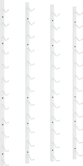 vidaXL Wand-Weinregal aus Metall für 12 Flaschen, 2er Set, Weiß Matt - Bild 1