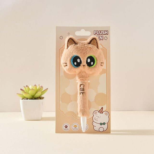Binchi Outdoor Product Katzenstil Plüsch Gelstift in Schwarz mit schnelltrocknender Tinte für Schule und Büro - Bild 1