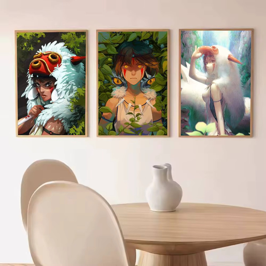 Potdemiel Princess Mononoke Wandbild Hayao Miyazaki Illustration als Poster in Mehrfarbig - Bild 2