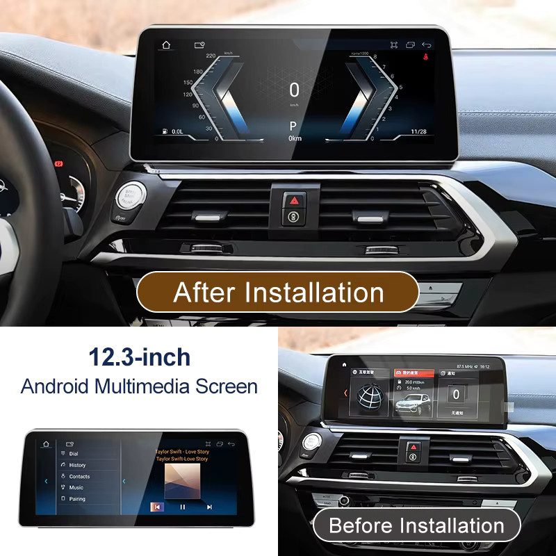 STWEI Android 14 Multimedia Player mit 12,3 Zoll Display für BMW X3 X4 G01 G02 EVO, Drahtloses CarPlay, GPS und Bluetooth, Schwarz - Bild 2