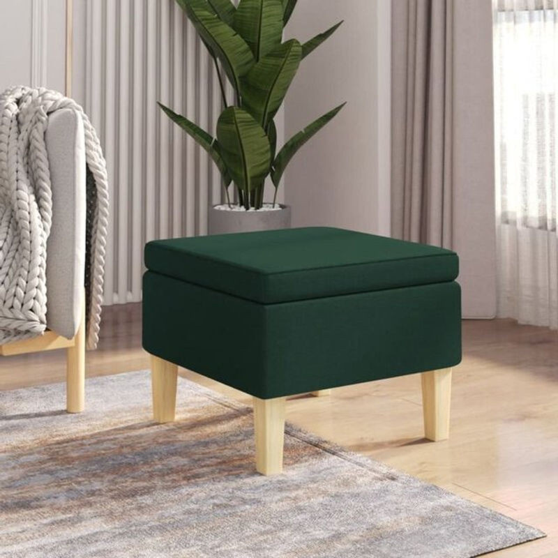 Moderner Hocker in Grün aus Stoff mit Holzbeinen im skandinavischen Design von vidaxl - Bild 1