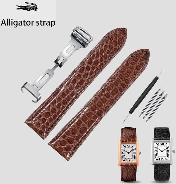 Cartier Uhrenarmband Alligatorleder, braun, Unisex - Bild 1