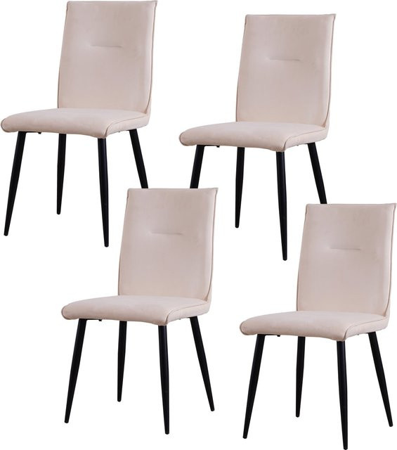 HTI-Living Stuhl Salinas Velvet in Beige mit samtiger Oberfläche - Bild 1