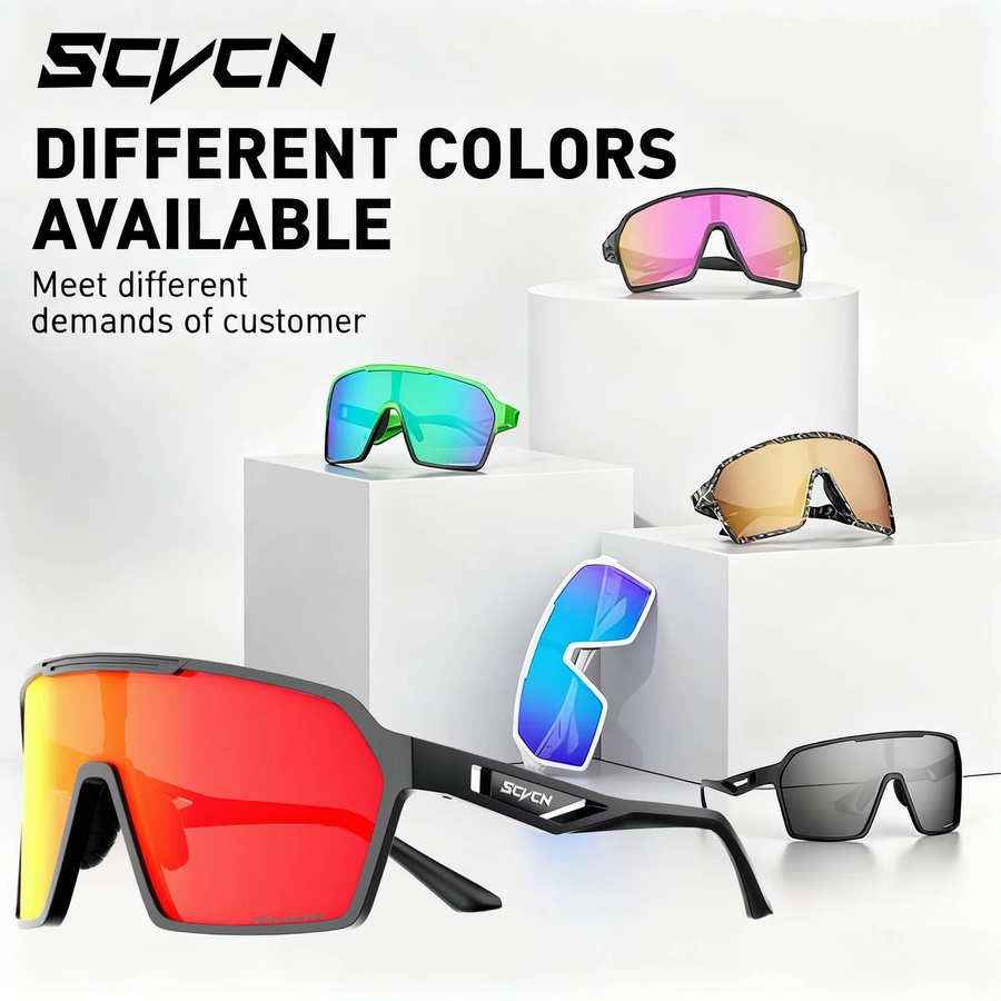 Scvcn Sportsonnenbrille, polarisiert, transparent, Unisex, Vollrand - Bild 2