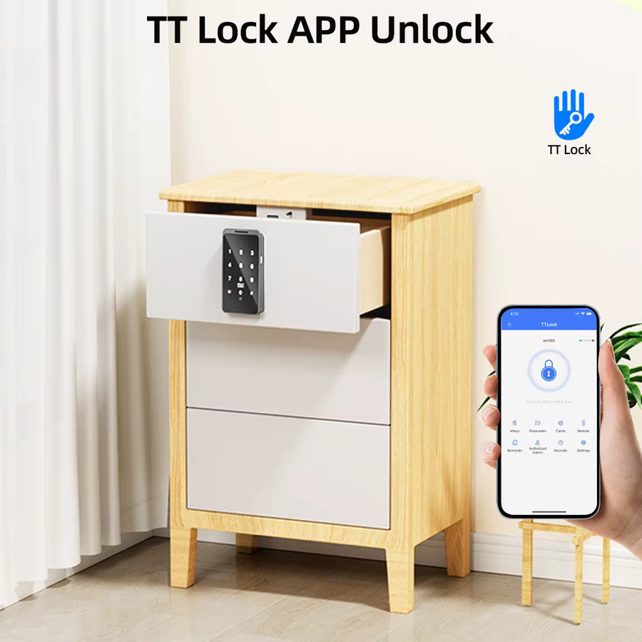 RAYKUBE TT-Schloss EM185 intelligentes Bluetooth digitales Schloss für Holzschränke und Schubladen mit App-Passwort- und Kartenentsperrung - Bild 2